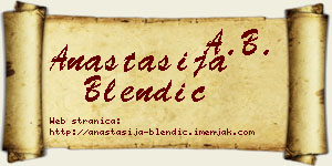 Anastasija Blendić vizit kartica